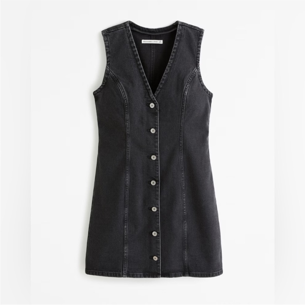 Abercrombie and Fitch Black Mara Denim Vest Mini Dress Women’s Large